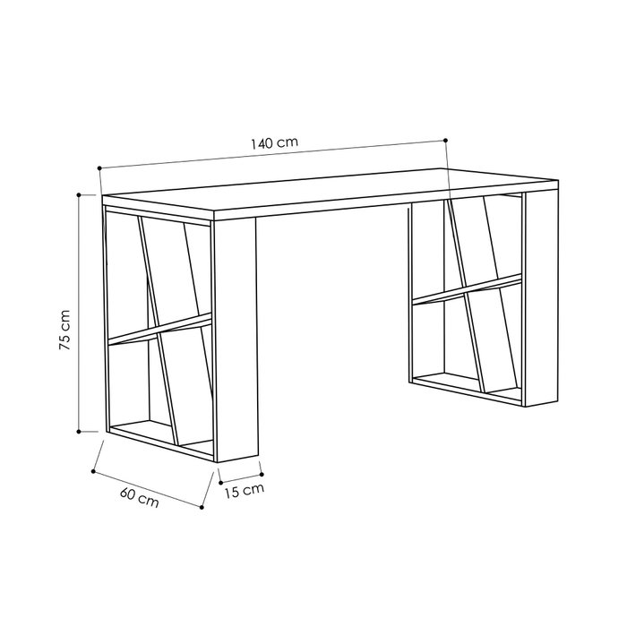 Hanah Home Mesa de Estudio Blanco y Roble